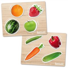 Kaplan Early Learning Healthy Foods Inside And Out Puzzles - Set Of 2 Fruit Or Vegetable, Different Fruits And Vegetables, Healthy Fruits And Vegetables, Real Images, Types Of Fruit, Interactive Lessons, Different Fruits, Puzzle Set, Puzzle Piece