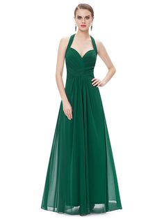 This Dress is fashionable for every occasion. the dress is made-to-order by professional tailors. You can choose from 50 colors, Regular sizes 2 to 16 and plus sizes 14w to 26W. Custom size is also available.. The product details: Color: Green, Waistline: Dropped Waist, Length: Long, Silhouette: A-Line, Primary Fabric: Chiffon, Neckline: Halter Halter Neck Bridesmaid Dresses, Cocktail Prom Dress, Cheap Prom Dresses Long, Prom Dresses 2016, Long Formal Gowns, Prom Dresses 2015, Evening Party Gowns, Ever Pretty, Evening Dresses Elegant