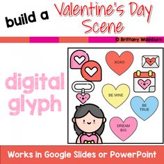 valentine's day scene worksheet for google slides or powerpoint