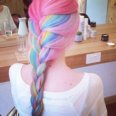 Well-colored hair of daughter #color #random #instafollow Bright Hair, Colorful Hair, Yellow Hair