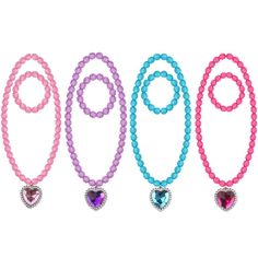 PRICES MAY VARY. Material: Made of plastic, necklaces and bracelets are strung on elastic, durable. Size: Necklace perimeter is 42cm, bracelet diameter is 6cm. It can be stretch, easy to put on and remove by girls. nique Design: Pink, red, purple and blue, colorful transparent beads, shiny and clear, great accessories for dressing up girls. Applications: Perfect accessories for dressing up your girl for birthday parties and other fun occasions. Package Includes: 4 sets pretend play jewelry, each Jewelry Princess, Pretend Jewelry, Princess Necklace, Girls Unique, Necklace Dress, Jewel Necklace, Accessories Jewelry Necklace, Birthday Party Favors, Bracelet Jewelry