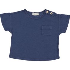 This dark blue toned short sleeve tee features a front pocket detail and two button enclosures at the shoulders. | Bean's Barcelona | Short Sleeve 2-Buttoned T-Shirt, (Blue, Size 3Y) | Maisonette collects the best children’s products from around the world (unlike Zulily, Etsy, The Tot, Farfetch Kids, Childrensalon, Crate and Kids, Kohls, Wayfair, Buy Buy Baby, Nordstroms, Mini Boden, J.Crew Factory, or PotteryBarn Kids), creating a curated shopping experience for you. Think of us as your shortcut to fashion for litte ones! Baby Boy Button Up Shirt, Mini Tee Shirt, Blue T-shirt With Side Pockets And Crew Neck, Casual Blue T-shirt With Side Pockets, Casual Blue Tops With Side Pockets, Blue T-shirt With Pockets And Short Sleeves, Blue Short Sleeve Tops With Pockets, Blue Tops With Rolled Sleeves For Everyday, Blue Top With Rolled Sleeves For Everyday