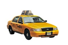 a yellow taxi cab with the word taxi written on it's roof is parked in front of a white background