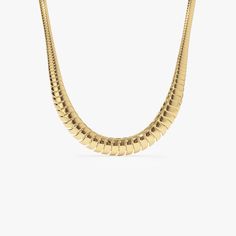 14k 12 to 5MM Graduating Cobra Necklace 14k Gold Ferkos Fine Jewelry Gold Snake-shaped 14k Gold Necklace, Gold Snake Shape 14k Gold Necklace, Elegant Gold Plated Snake Shape Necklace, Elegant 14k Gold Snake-shaped Necklaces, Elegant 14k Gold Snake-shaped Necklace, Elegant Yellow Gold Snake-shaped Jewelry, 14k Yellow Gold Snake-shaped Jewelry, Snake Shape Yellow Gold Jewelry For Anniversary, Snake-shaped Yellow Gold Jewelry For Anniversary