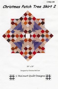 christmas tree skirt 2 quilt pattern designed by charlotte mccorr, c c court designs