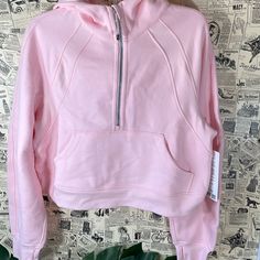 [ Nwt ] Size Xs/Small Or M/L Lululemon Scuba Oversized Half- Zip Hoodie Strawberry Milkshake Firm Price Because Of Fees, Sorry. [ More Details ] [ New With Tag ] [ Bundle To Save ] Lulu Clothes, Lululemon Wishlist, Lululemon Summer, Lululemon Clothes, Lululemon Aesthetic, Lululemon Running Jacket, Anna Claire, Womens Running Jacket, Strawberry Color