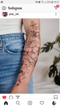 an instagram photo with flowers on the arm