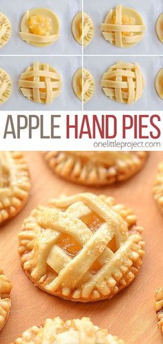 apple hand pies are arranged on a baking sheet and ready to be baked in the oven