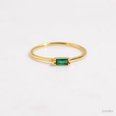 Emerald Baguette Ring,Gold Emerald Ring,Emerald Dainty Simple Baguette Stacking Ring, Minimalist Ring This magnificent emerald ring doesn't limit itself to Valentine's Day; it's perfect for romantic birthdays, special anniversaries, or unforgettable holidays! The ring showcases alluring green emerald details with a baguette-cut design complemented by sparkling diamonds, designed to make each special day unique. It symbolizes commitment and love, ensuring every moment is more meaningful and speci Emerald Baguette Ring, Minimalist Rings Simple, Gold Emerald Ring, Romantic Birthday, Emerald Ring Gold, Baguette Ring, Ring Emerald, Ring Minimalist, Minimalist Ring