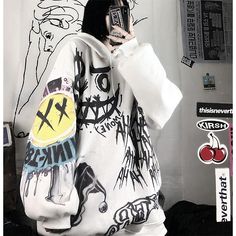 Gender:Women's; What's in the box:Hoodie; Types:Oversized Hoodie; Style:Casual,Halloween,Streetwear; Occasion:Back to School,Casual Daily; Material:100% Polyester; Age Group:Adults'; Listing Date:02/07/2023; Print Type:3D Print Women Trends Clothing, Cartoon Hip Hop, Punk Hoodie, Japan Cartoon, Emo Clothes, Hip Hop Hoodies, Alt Clothes, Harajuku Sweatshirt, Hip Hop Sweatshirts