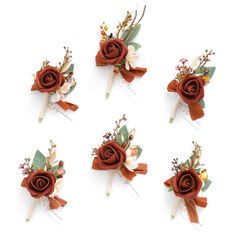 PRICES MAY VARY. Size: Each piece is approx. 2.7" W x 4.7" H; Diameter of the rose: 1.7 inches. Material: The boutonnieres are made of real-looking artificial flowers and greenery, dotted with some exquisite accessories. Skip the classic rose boutonniere and adorn your groom's lapel with this fresh take Perfect for groom, bestmen, groomsmen, suitable for fall greenery wedding, rustic boho country french wedding, prom boutonniere,ceremony, anniversary, events, party or as wedding gift Note: There Boutonnieres Prom, Garden Party Theme, Wrist Flowers, Groomsmen Boutonniere, Groom Boutonniere, Groom Groomsmen, Corsage Wedding, Boutonniere Wedding, Burgundy Flowers