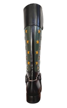 This leather boot captures abstract art motifs and pays homage to Gucci's heritage with an equestrian silhouette and a horsebit harness. A perforated, interlocking logo accents the cap toe.Heel: 1.5"Shaft: 16"Composition: Leather 100%Sole: Rubber 100%Lining: Leather 100%Made in Italy Gucci Calf Leather Boots With Horsebit Detail, Gucci Leather Boots With Horsebit Detail, Leather Gucci Boots With Horsebit Detail, Chevron Outfit, Art Motifs, Chevron Jewelry, Gucci Shop, Shoes Flats Sandals, Riding Boot