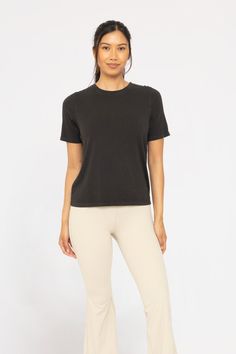 Classic Boxy Fit Pima Cotton Tee - Black Flying Monkey Jeans, Boxy Tee, Judy Blue Jeans, Ribbed Neckline, Supima Cotton, Laid Back Style, Casual Tee, Staple Pieces, Pima Cotton