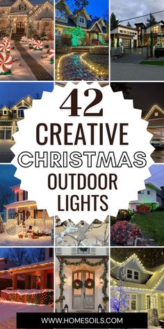 twelve christmas lights that are all over the house