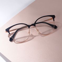 Though simple in design, there’s no shortage of subtle details on this round pair glasses. The classic oval shape and browline look add a retro-inspired modern appeal. Made from high quality durable materials, with shining metal temples, this pair of eyeglasses is extremely exquisite and sturdy.Frame Shape: Butterfly, BrowlineFrame Color: Rose Gold, BlackFrame Material: MetalRim Type: Full RimSpring Hinge: YesAdjustable Nose Pads: YesWeight: 16.2 gWeight: 16.2 gLens Width: 51 mmBridge Width: 17 mmTemple Length: 140 mmFrame Width: 135 mmLens Height: 47 mm Glasses Frame Round Face, Metal Specs Frames, Specs Frame For Oval Face, Black Eye Glasses Frames, Glasses For Almond Shaped Eyes, Glasses Frames For Women Brown Hair, Cat Eye Frame Glasses, Frames For Round Faces Eyeglasses, Round Cat Eye Glasses