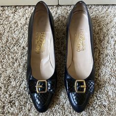 Salvatore Ferragamo Bow Black Leather 1.5” Pump Heels Shoes Italy Condition: Good Used Condition Without Major Flaws! Some Wear To The Bottom Of The Soles As Shown But Uppers Are In Solid Condition. Women’s Size 7.5 Aa Feel Free To Message Me With Questions! And Also Let Me Know If You Are Interested In Anything Else On My Page. Shoes Italy, Italy Women, Pump Heels, Salvatore Ferragamo Shoes, Ferragamo Shoes, Heels Shoes, Salvatore Ferragamo, Pumps Heels, Shoes Women Heels