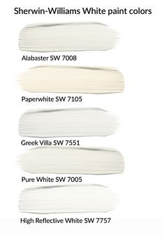 the different shades of white paint