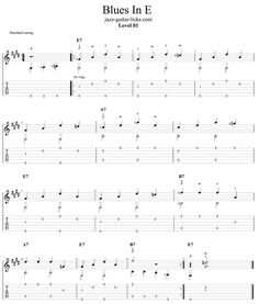 blues in e sheet music for guitar