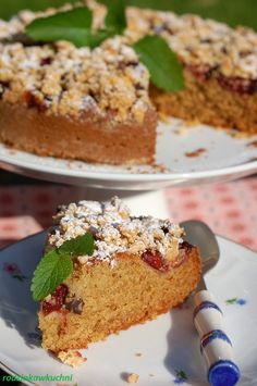 a piece of cake sitting on top of a white plate