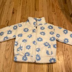 Fuzzy, Brand New (Never Worn), Soft, Warm Warm White Fleece Outerwear, Warm White Outerwear For Spring, Cute Fleece Outerwear For Winter, Cute White Outerwear With Fleece Lining, White Hooded Fleece Jacket For Spring, Cute Light Blue Winter Outerwear, Cute Warm White Outerwear, Cute Blue Outerwear For Fall, Blue Cozy Fit Long Sleeve Outerwear