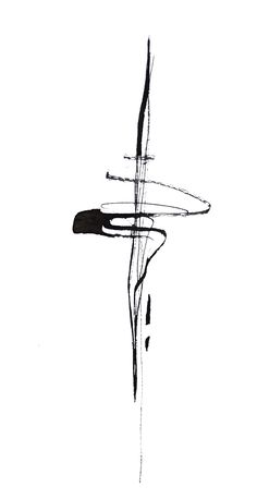 a black and white drawing of a cross