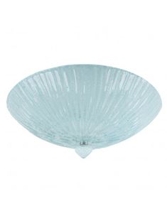 an image of a glass bowl ceiling light fixture in the shape of a fan on a white background