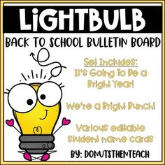 back to school bulletin board with an image of a lightbulb