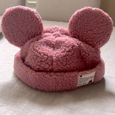 Super Cute Pink Fuzzy Hat From Tokyo Disney. Adjustable Straps In The Back. New With Tags. Cute Pink Winter Beanie, Fuzzy Hat, Disney Tokyo, Tokyo Disney, Disney Ears, Mickey Ears, Disney Accessories, Beanie Hat, Cute Pink