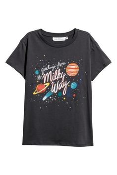 T Shirt World, Tshirt Outfits, Crew Neck Shirt, 로고 디자인, Trendy Tshirts, Direct To Garment Printer, Milky Way, Shirt Pattern, Printed Design