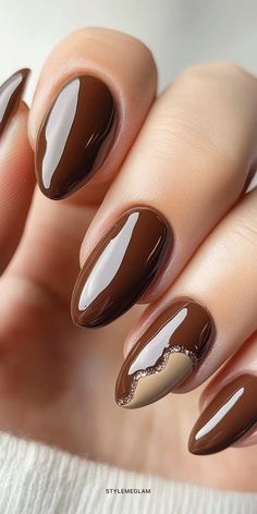 31 Popular Fall Nail Ideas that Scream Cozy Autumn Vibes Hope Nails, Manicure Nail Designs, La Nails, Festive Nail Art