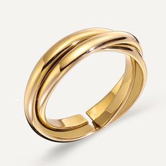 This beautiful ring showcases an intertwining design, crafted from luxurious 18K gold-plated stainless steel, symbolizing unity and balance. The polished finish and open band create a sophisticated yet contemporary look, making it the perfect accessory for any outfit. Product Code: DR0545K Collection: Vibes Type: Open Material: 18K Gold-Plated Stainless Steel Dimensions: Pendant Dimensions: Style: Bold Includes: Beautiful Ring, Open Ring, Mixed Metals, Earring Necklace, Ring Necklace, Beautiful Rings, Necklaces Bracelets, Silver Gold, Color Mixing