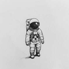 a drawing of an astronaut in space suit