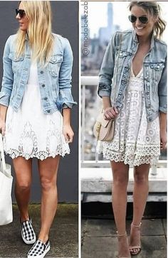 Denim Vest, Lace Skirt, Lace