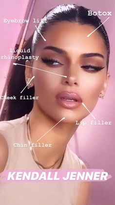 Lip Filler Ideas, Chin Piercing Women, Angelina Jolie Lip Filler, Liquid Rhinoplasty Before And After, Face Fillers Before And After, Cheek Fillers Before And After Face, Chin Fillers Before After, Eyebrow Lift Surgery, Lifted Eyebrows