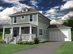 this is an artist's rendering of a two - story house