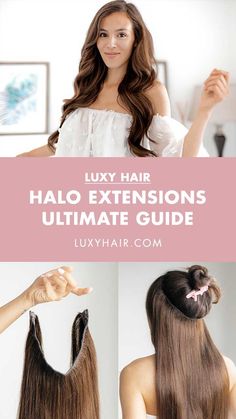 Easy Hair Extensions, Hair Halo, Hair Extensions Tutorial, Luxy Hair Extensions, Hair Extensions Before And After, Real Hair Extensions, Luxy Hair