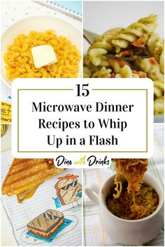 Collage of 4 microwave dinner recipes. Premade Microwave Meals, Microwave Meals Dinners, Quick Microwave Meals, Microwave Dinner Recipes, Microwave Dinner, Hotel Cooking, Cooking Microwave