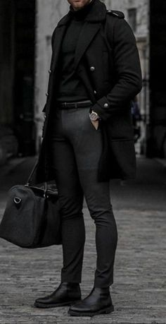 [Ad] 17 Most Popular Streetwear Men Outfits Black Tricks You Have To Try #streetwearmenoutfitsblack Black Outfit Men, Man In Black, Fashion Suits For Men, Winter Outfits Men, Mens Fashion Classy, Mens Fashion Casual Outfits, Stylish Mens Outfits