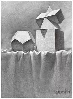 three dimensional shapes are shown in this drawing