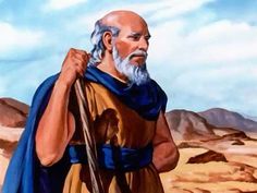 a painting of an old man in the desert holding a stick and looking off into the distance