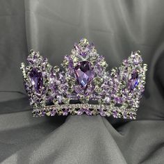 Gold Pink Wedding, Lavender Crown, Quince Crowns, Anna Cosplay, Victorian Purple, Cosplay Crown, Crystal Crown Tiaras, Tiara Gold