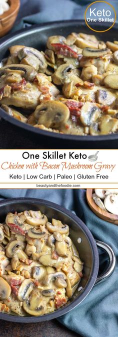 one skillet keto pasta with mushrooms and tomatoes