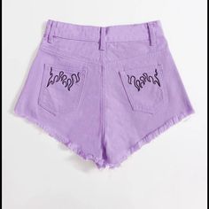 Purple With Flames Cheap Purple Bottoms With Built-in Shorts, Fire Embroidery, Women Denim Shorts, Png Clothes, Purple Bottom, Streetwear Aesthetic, Purple Shorts, Cute Jeans, Swaggy Outfits