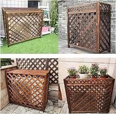 three pictures of different types of wooden planters