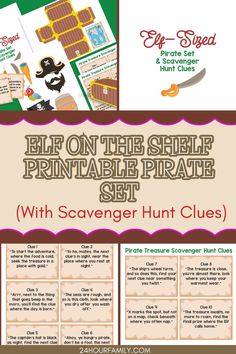 the printable pirate set with scavenger hunt clues