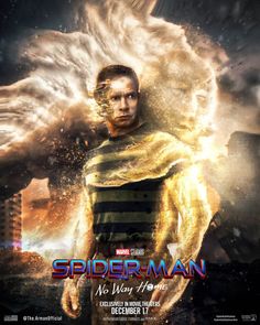 the poster for spider - man is shown in front of an image of a giant bird