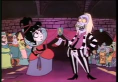 an animated image of two people dressed up as jack and sally from the cartoon beetle