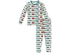 Kickee Pants Kids Long Sleeve Pajama Set (Big Kids) - Kid's Pajama Sets : Natural Toy Trains : They'll be ready for bedtime in the comfy KICKEE Pants Kids Long Sleeve Pajama Set. The two-piece set is crafted in a breathable blended knit featuring a fun allover striped finish. Snug-fit pajamas are designed with an easy slip-on design to ensure long-lasting comfort. Crew-neck top constructed with a ribbed-knit collar, long-sleeve coverage, tagless design, and a straight hem. Pajama pants feature a Long Sleeve Green Sleepwear For Playwear, Playful Multicolor Loungewear Sets, Winter Multicolor Loungewear Sets, Multicolor Long Sleeve Playtime Sets, Multicolor Long Sleeve Playwear Sets, Toy Trains, Coordinating Patterns, Cute As A Button, Natural Toys