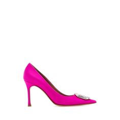 Heel Height: 9 Cm Exterior: 100% Fabric Interior: 100% Leather Sole: Leather Size Type: It Material: Exterior: 100% Fabric Interior: 100% Leather Sole: Leather Sku: Geb-Cameliapump Fuxia Welcome To The Official Luosophy Poshmark Closet! Luosophy Is A Luxury Brand Reselling Company Founded In San Diego, Ca From 2016. All Our Products Are Imported From Italy And Sold In The Usa. We Do Our Best To Provide High Fashion, Luxury Items At Affordable Prices. We Guarantee All Our Products Are 100% Authen Designer Pink Heels For Gala, Muaddi Shoes, Amina Muaddi Heels, Amina Muaddi Shoes, Cinderella Slipper, Crystal Pumps, High Sandals, Bow Pumps, Ankle Chain