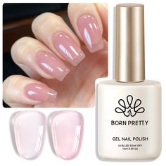 PRICES MAY VARY. BORN PRETTY 15ml jelly gel nail polish.Apply several layers to build up the color from clear transparent to solid opaque. Different layers will get different effect. EASY APPLICATION AND GOOD TENACITY: The series of nude pink gel nail polish set is long lasting for 21+ days with perfect shine under proper application - With base gel top coat under the full application process.High durability and intense pigmentation makes it stay last longer and brings you brilliant shine finish Born Pretty Gel Polish, Milky Gel Polish, Nail Polish Jelly, Jelly Gel Nail Polish, Purple Gel Nails, Nail Art French, Pedicure Nail Designs, Pink Gel Nails, Semi Permanente